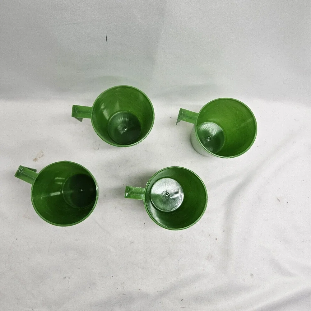 4-pc  Vintage Avocado Green‎ stackable Camping Cups With Handles